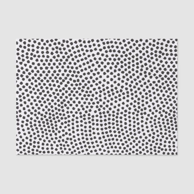 Papier Mousseline Papier de tissus Luxe Black Confetti Dots (Recto)