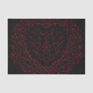 Papier Mousseline Papier de tissus Mariage gothique rouge et noir
