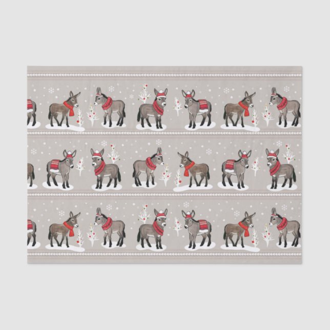 Papier Mousseline Papier de tissus MCD Winter Donkeys (Recto)