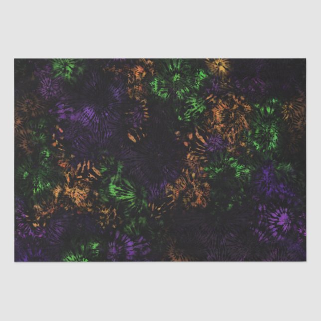 Papier Mousseline Papier de tissus Motif Halloween Tie Dye (Recto)