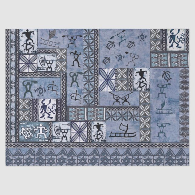 Papier Mousseline Papier de tissus Petroglyph Tapa (Recto)