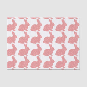 Papier Mousseline Papier de tissus Pink Polka Dot Bunnies