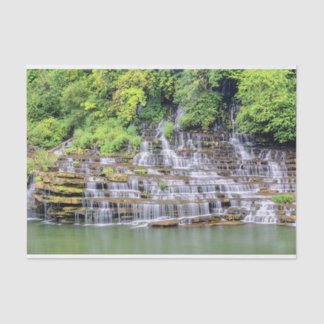 Papier Mousseline Papier de tissus pittoresque Twin Falls Rock Islan (Recto)