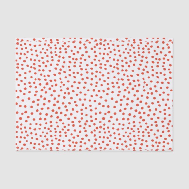 Papier Mousseline Papier de tissus Pois rouge (Recto)