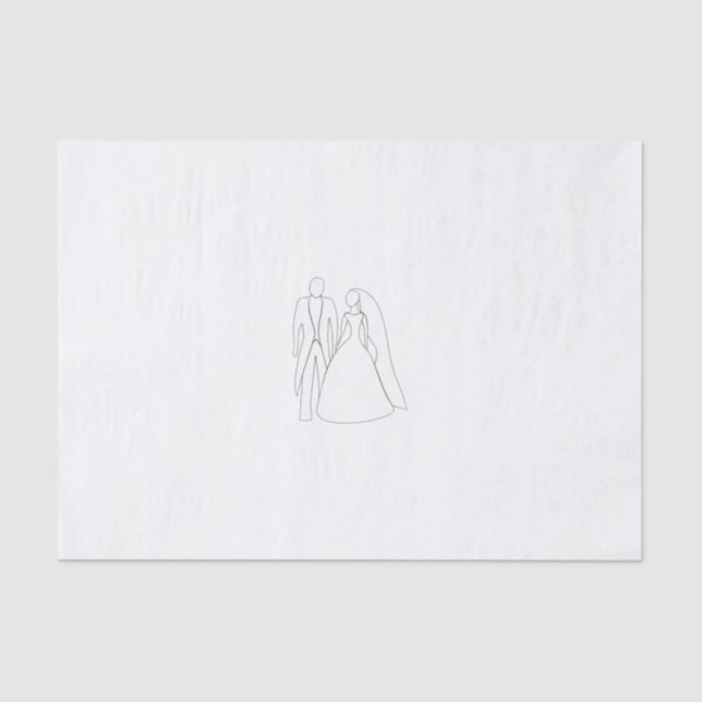 Papier Mousseline Papier de tissus pour Mariage ou douche (Recto)