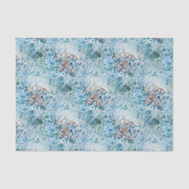 Papier Mousseline Papier de tissus pour peintures de pieuvres géante (Recto)