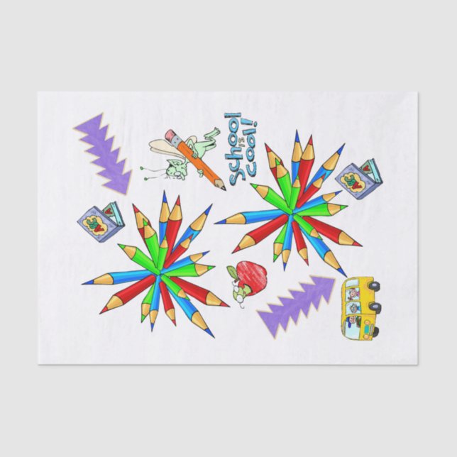 Papier Mousseline Papier de tissus Retour à l'école est Cool (Recto)