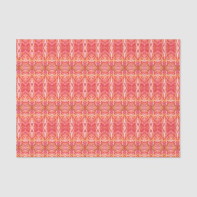 Papier Mousseline Papier de tissus rose Motif Abstrait Kaleidoscope (Recto)