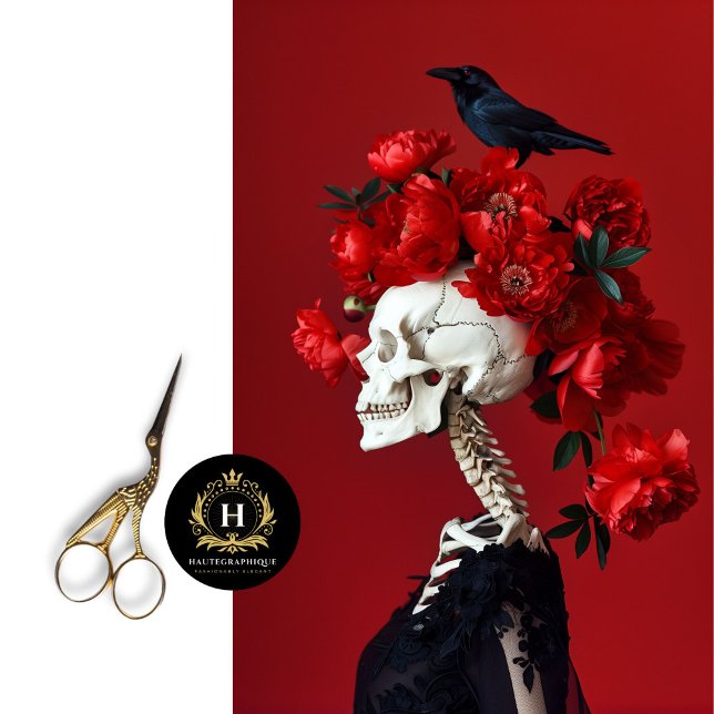 Papier Mousseline Papier de tissus rouge floral squelette pour décou (Créateur téléchargé)