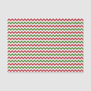Papier Mousseline Papier de tissus rouge foncé, vert et blanc Chevro