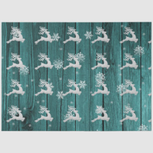 Papier Mousseline Papier de tissus turquoise Russe de rennes de Noël