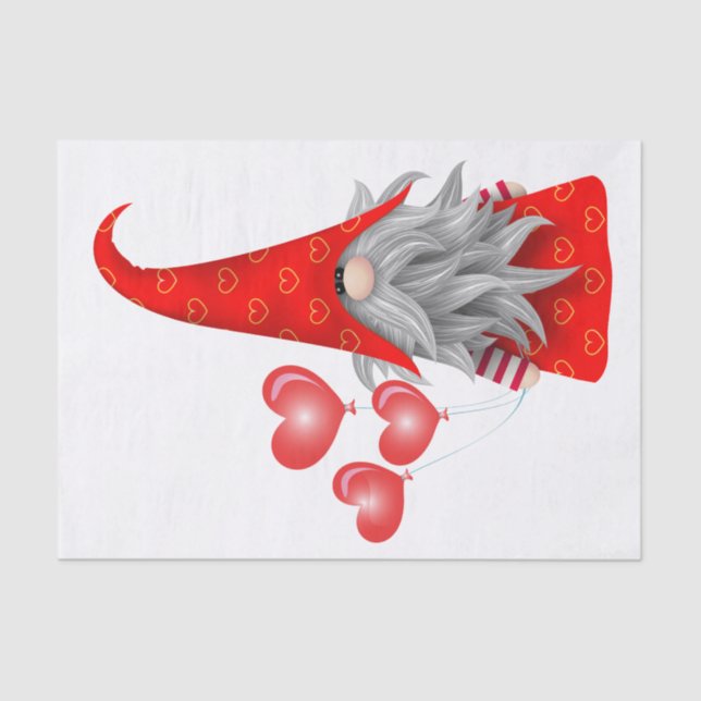 Papier Mousseline Papier de tissus Valentine Gnome (Recto)