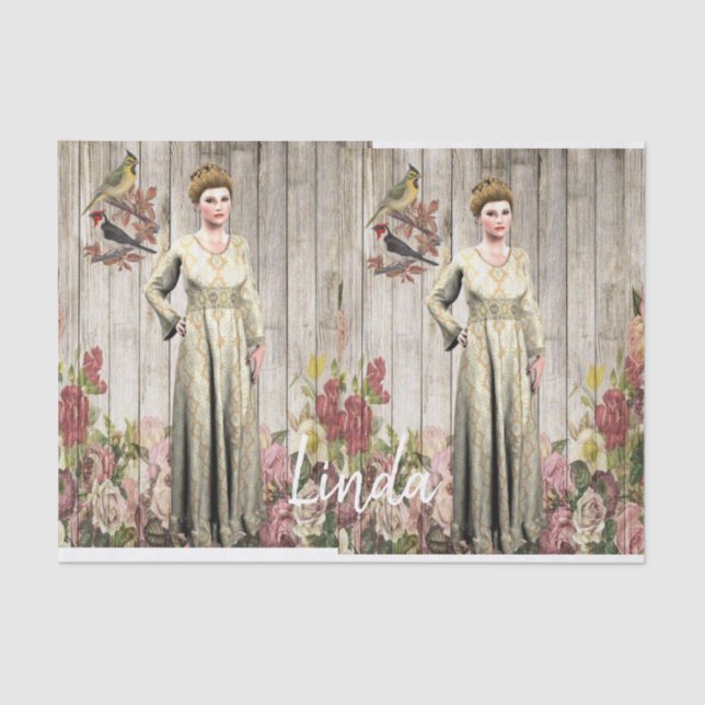 Papier Mousseline Papier de tissus victorien (Recto)