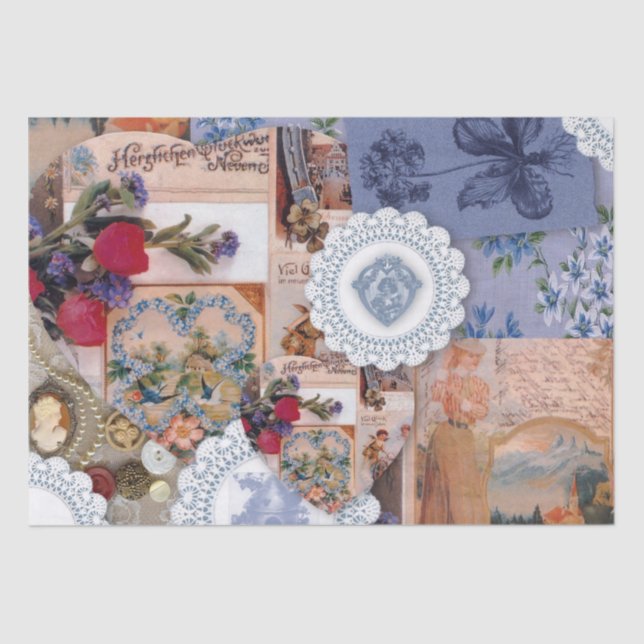 Papier Mousseline Papier de tissus victorien (Recto)