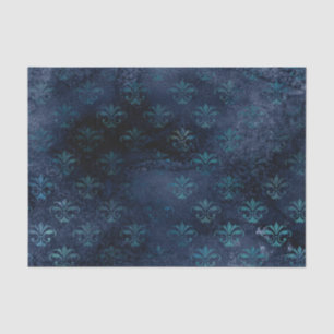 Papier Mousseline Papier de tissus victorien gothique bleu Damas, Él