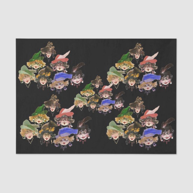 Papier Mousseline Papier de tissus Whimsical Ladies (Recto)