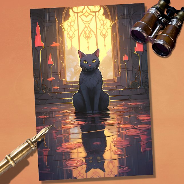 Papier Mousseline Papier décadopage Art Nouveau Chat 1 (Créateur téléchargé)