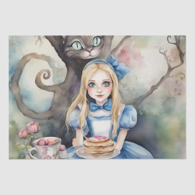 Papier Mousseline Papier découpage couleur aquarelle Wonderland (Recto)