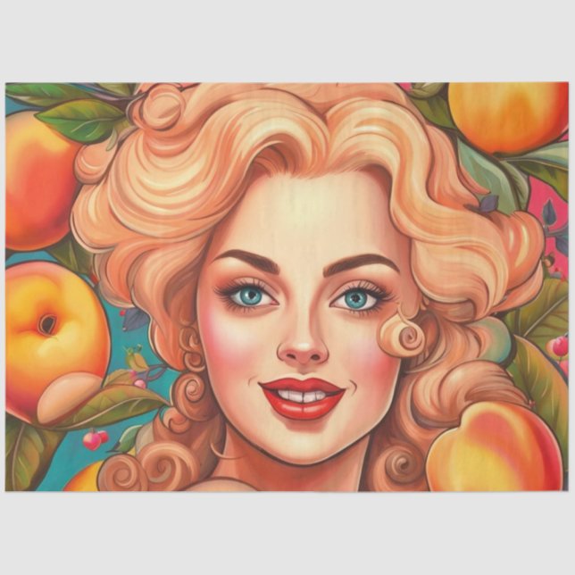 Papier Mousseline Papier Découpage Femme Peachy Keen (Recto)