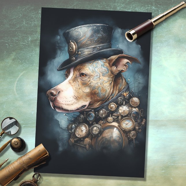 Papier Mousseline Papier découpage Steampunk Pit Bull 1 (Créateur téléchargé)