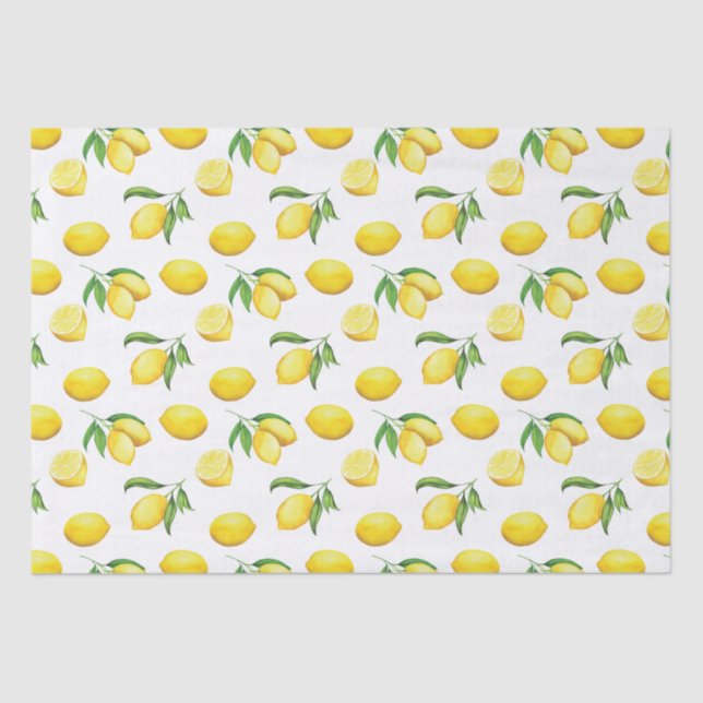 Papier Mousseline Papier d'enveloppement de citron d'aquarelle (Recto)