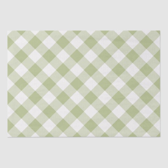 Papier Mousseline Papier d'enveloppement pour bison vert Sage (Recto)