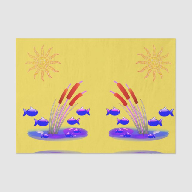 Papier Mousseline Papier en tissu décoratif Poisson (Recto)