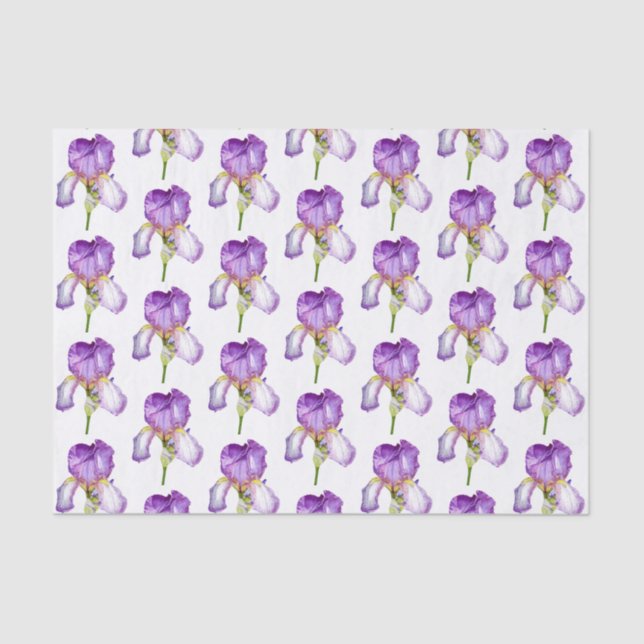 Papier Mousseline Papier en tissu Motif Iris violet (Recto)