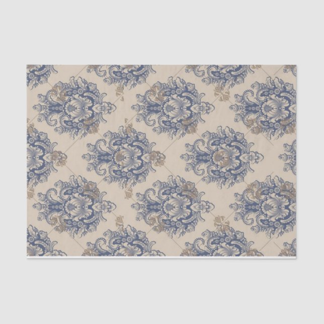 Papier Mousseline Papier Ephémère Motif Vintage baroque (Recto)