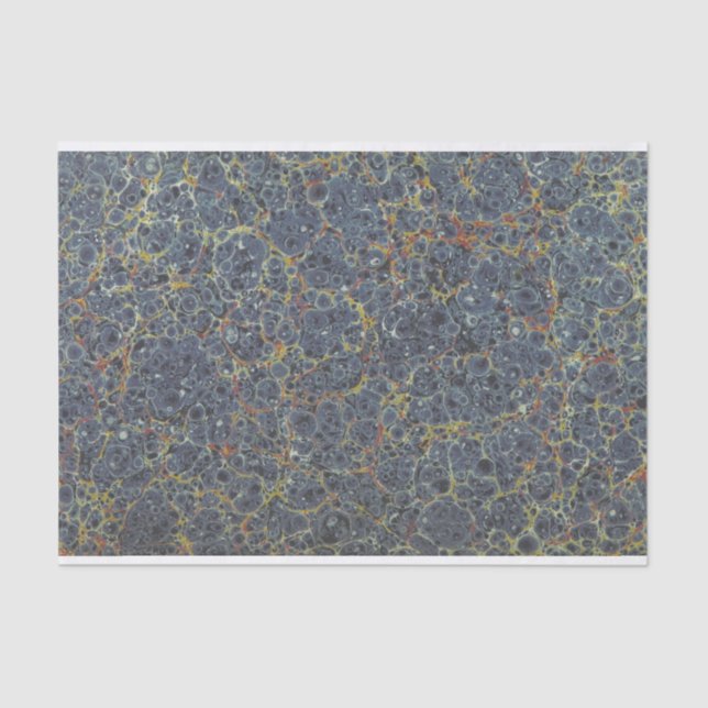 Papier Mousseline Papier fin marbré bleu (Recto)