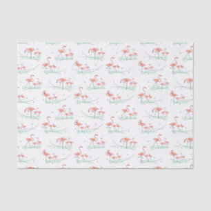 Papier Mousseline Papier Flamant rose Ocean Multi tissu