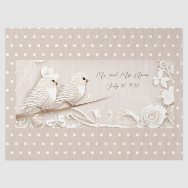 Papier Mousseline Papier mariage inséparable élégant (Recto)