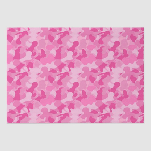 Papier Mousseline Papier motif camo fille rose (Recto)