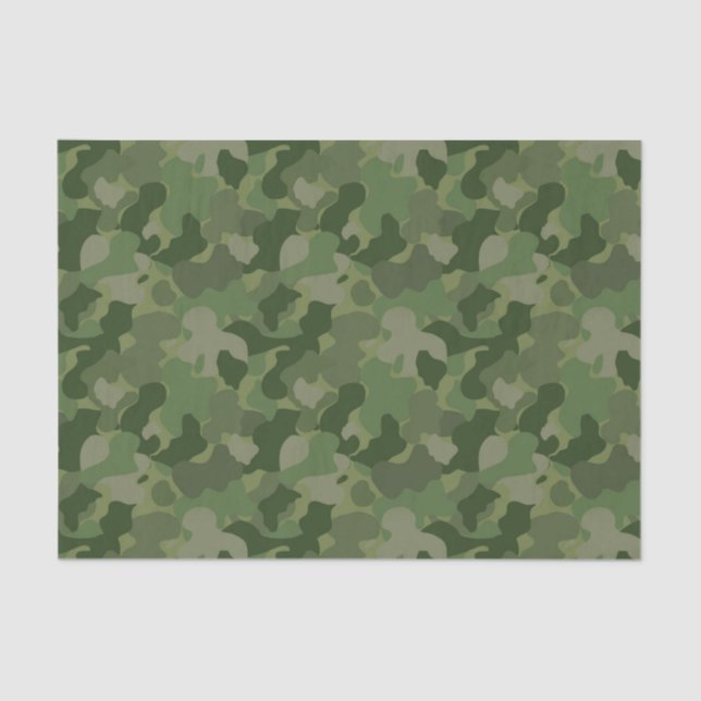 Papier Mousseline papier motif pour bébé garçon vert camo (Recto)