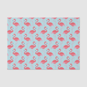 Papier Mousseline Papier motif rose flamingo bleu
