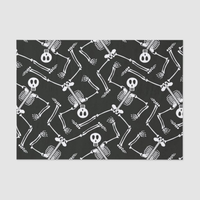 Papier Mousseline Papier motif squelette d'Halloween (Recto)