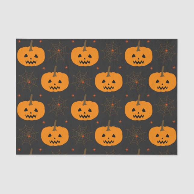 Papier Mousseline Papier papier Motif Citrouille d'Halloween (Recto)