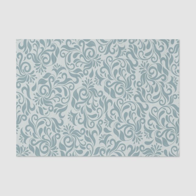 Papier Mousseline Papier papier papier brocart bleu gris ou découpag (Recto)