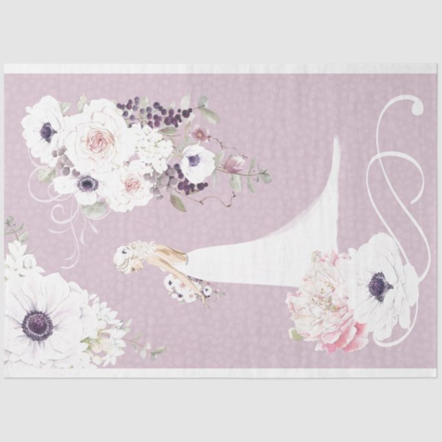 Papier Mousseline Papier papier papier Mariage Floral Bride (Recto)