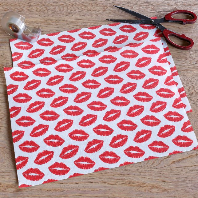 Papier Mousseline Papier papier papier Motif rouge baiser (Perfect for gifts wrapped with love)