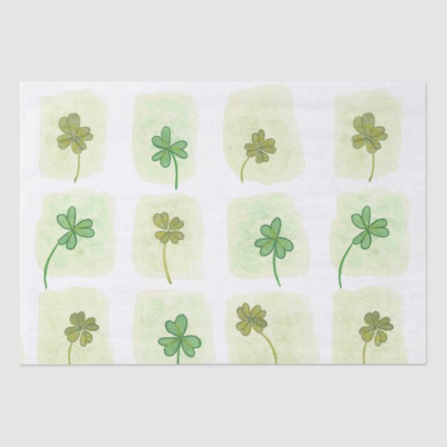 Papier Mousseline Papier papier papier Motif Shamrock d'aquarelle Pa (Recto)