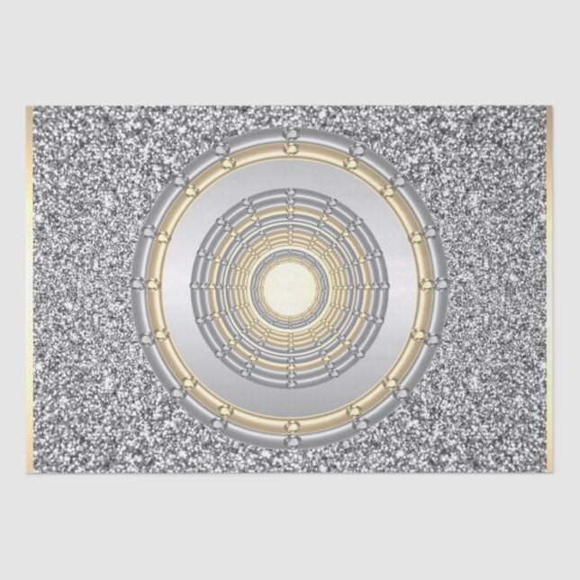 Papier Mousseline Papier papier Tissu Silver Gold (Recto)