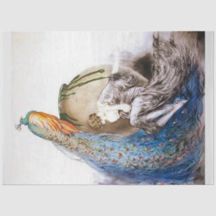 Papier Mousseline Papier Peacock et Decoupage Muse Art déco