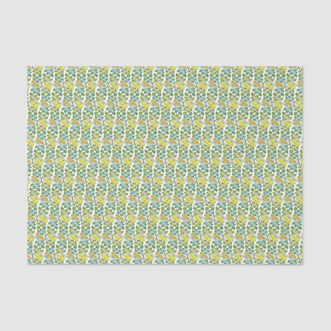 Papier Mousseline Papier peint floral Art Nouveau Buttercup damassé (Recto)