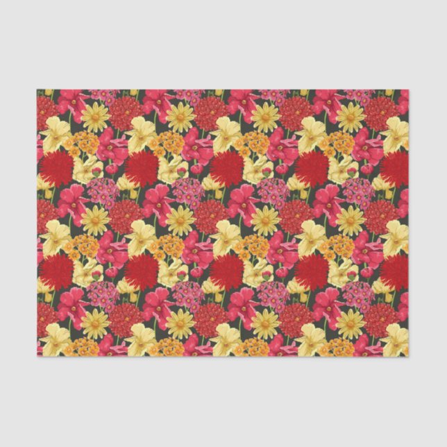 Papier Mousseline Papier peint floral dans le style d'aquarelle (Recto)