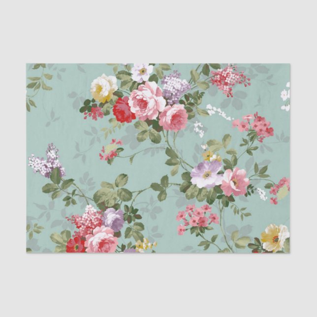 Papier Mousseline Papier peint floral vintage (Recto)