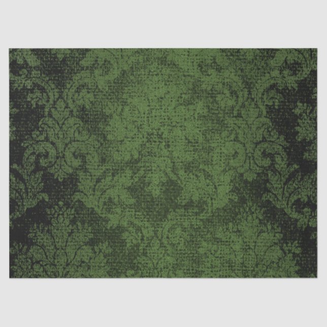 Papier Mousseline Papier peint victorien vert de cru de damassé de (Recto)