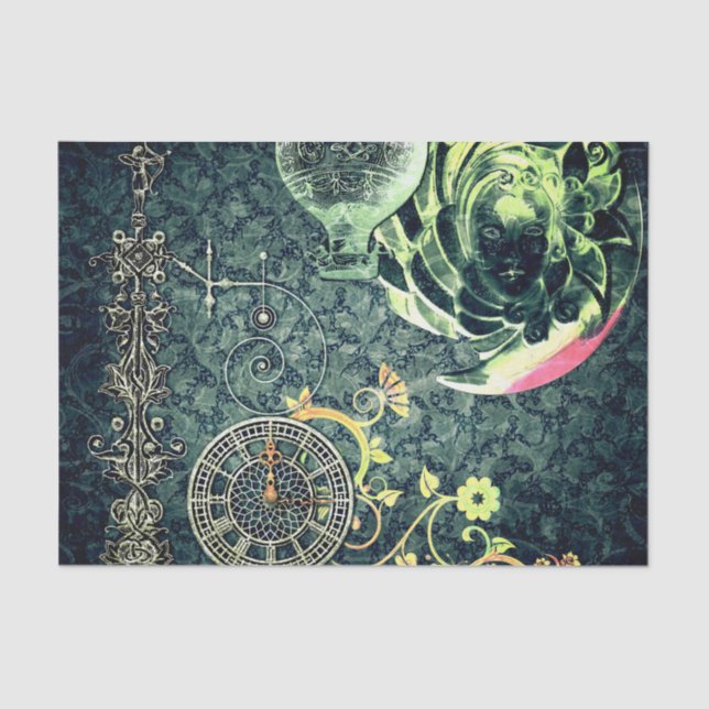 Papier Mousseline Papier peint vintage de Steampunk (Recto)