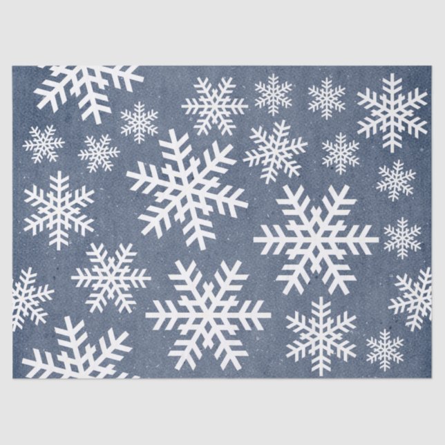 Papier Mousseline Papier Snowflake Blue Holiday Motif de Noël (Recto)