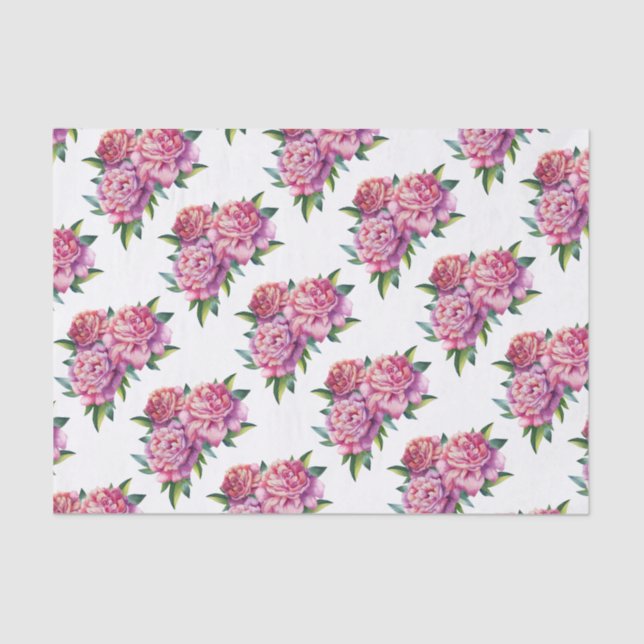 Papier Mousseline Papier Tissu(2) Set Peonies Blooming (Recto)